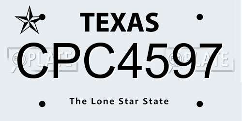 CPC4597 Texas License Plate