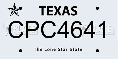 CPC4641 Texas License Plate