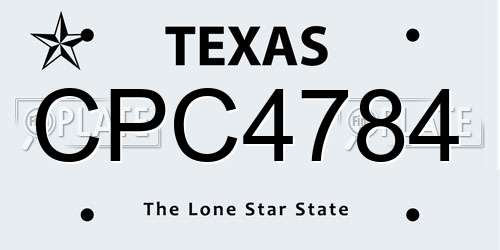 CPC4784 Texas License Plate
