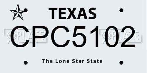 CPC5102 Texas License Plate