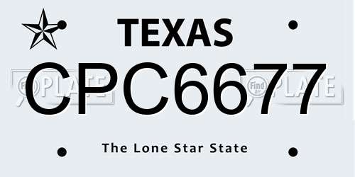 CPC6677 Texas License Plate