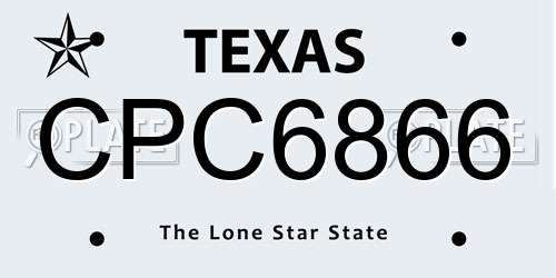 CPC6866 Texas License Plate