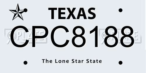 CPC8188 Texas License Plate