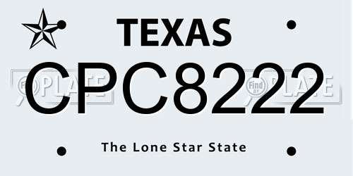 CPC8222 Texas License Plate