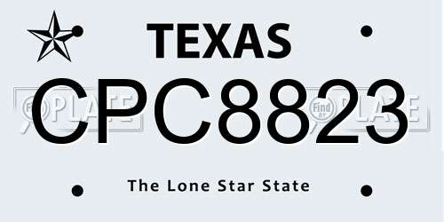 CPC8823 Texas License Plate