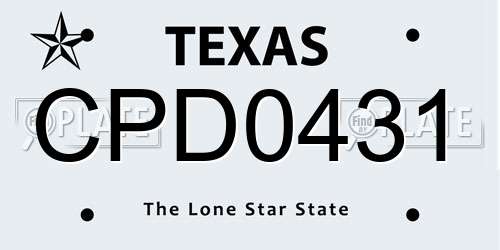 CPD0431 Texas License Plate