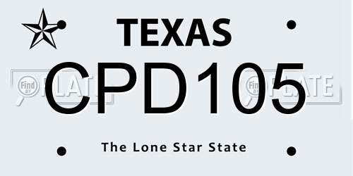 CPD105 Texas License Plate