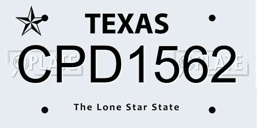 CPD1562 Texas License Plate