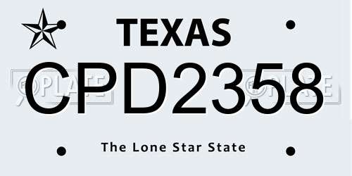 CPD2358 Texas License Plate