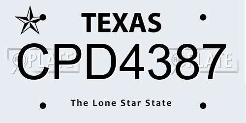 CPD4387 Texas License Plate