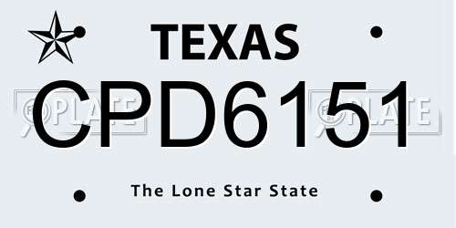 CPD6151 Texas License Plate