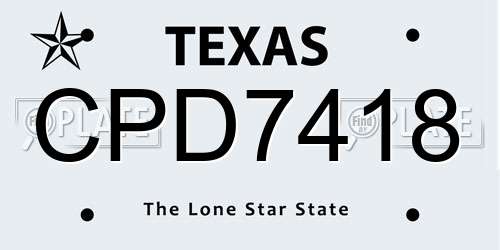 CPD7418 Texas License Plate