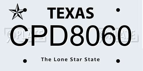 CPD8060 Texas License Plate