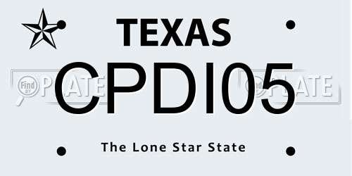 CPDI05 Texas License Plate