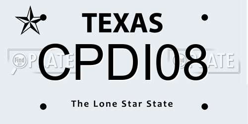 CPDI08 Texas License Plate