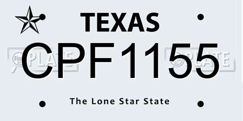 CPF1155 Texas License Plate