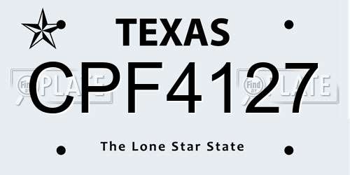 CPF4127 Texas License Plate