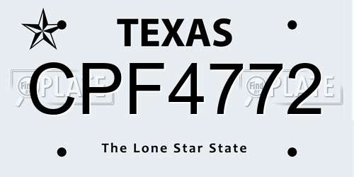 CPF4772 Texas License Plate