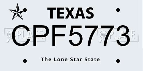 CPF5773 Texas License Plate