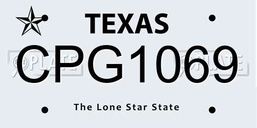 CPG1069 Texas License Plate