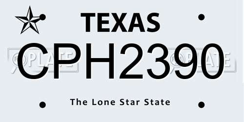CPH2390 Texas License Plate