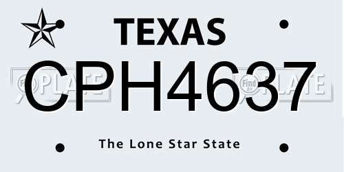 CPH4637 Texas License Plate