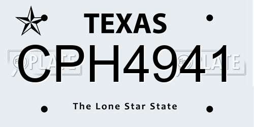 CPH4941 Texas License Plate