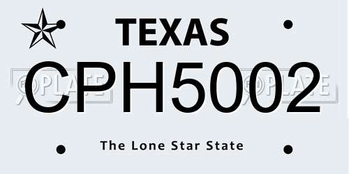 CPH5002 Texas License Plate
