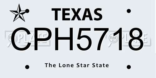 CPH5718 Texas License Plate