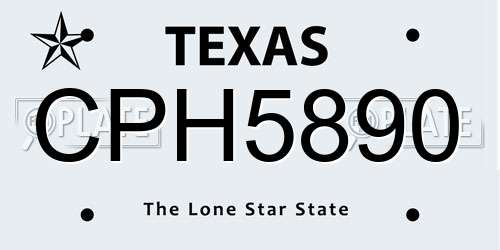 CPH5890 Texas License Plate