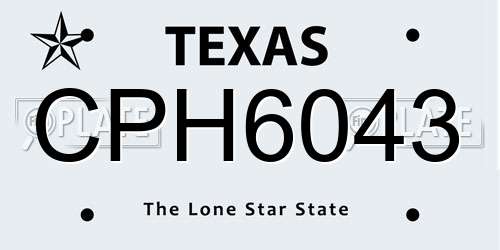 CPH6043 Texas License Plate