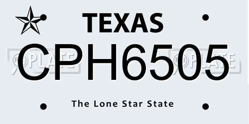 CPH6505 Texas License Plate