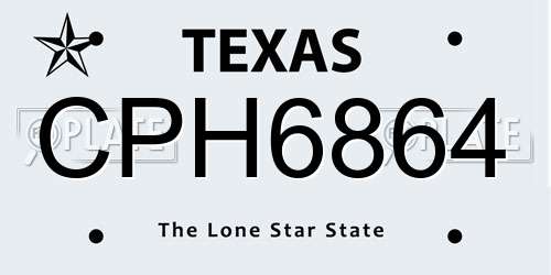 CPH6864 Texas License Plate
