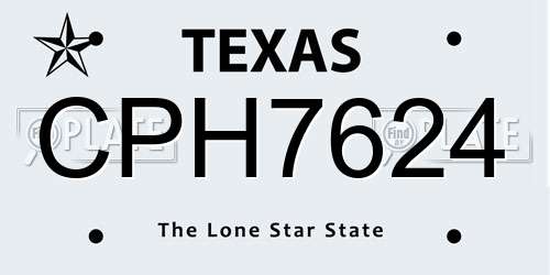 CPH7624 Texas License Plate