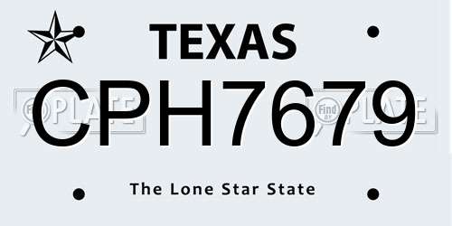 CPH7679 Texas License Plate