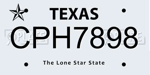 CPH7898 Texas License Plate