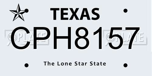 CPH8157 Texas License Plate