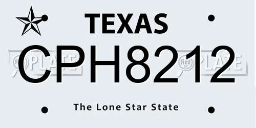 CPH8212 Texas License Plate