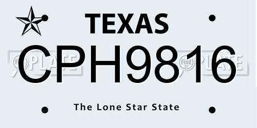 CPH9816 Texas License Plate