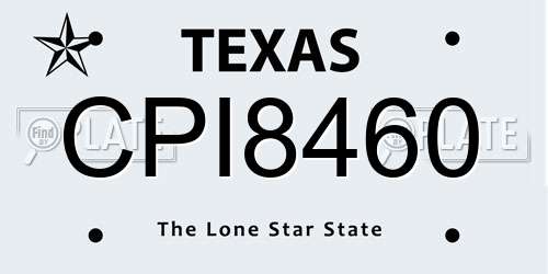 CPI8460 Texas License Plate