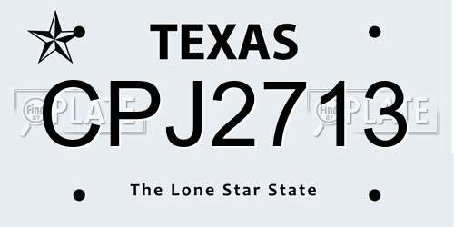 CPJ2713 Texas License Plate