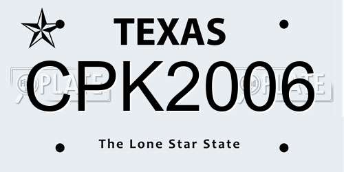 CPK2006 Texas License Plate