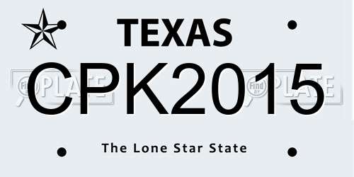CPK2015 Texas License Plate