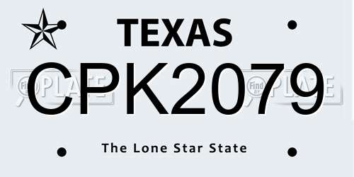 CPK2079 Texas License Plate
