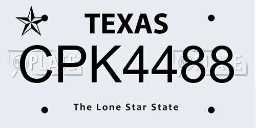 CPK4488 Texas License Plate