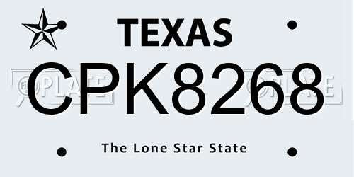 CPK8268 Texas License Plate