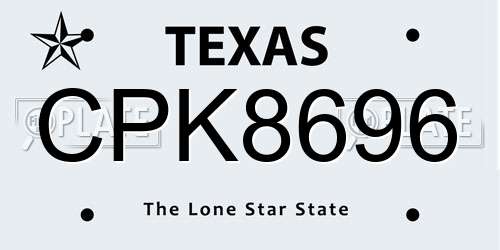 CPK8696 Texas License Plate