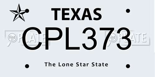 CPL373 Texas License Plate