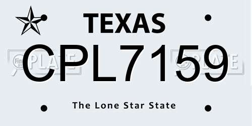 CPL7159 Texas License Plate