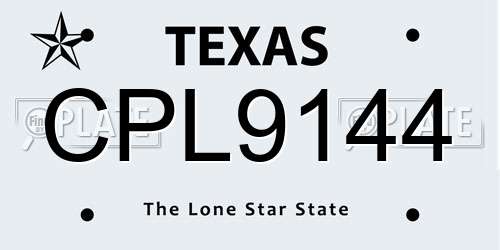 CPL9144 Texas License Plate